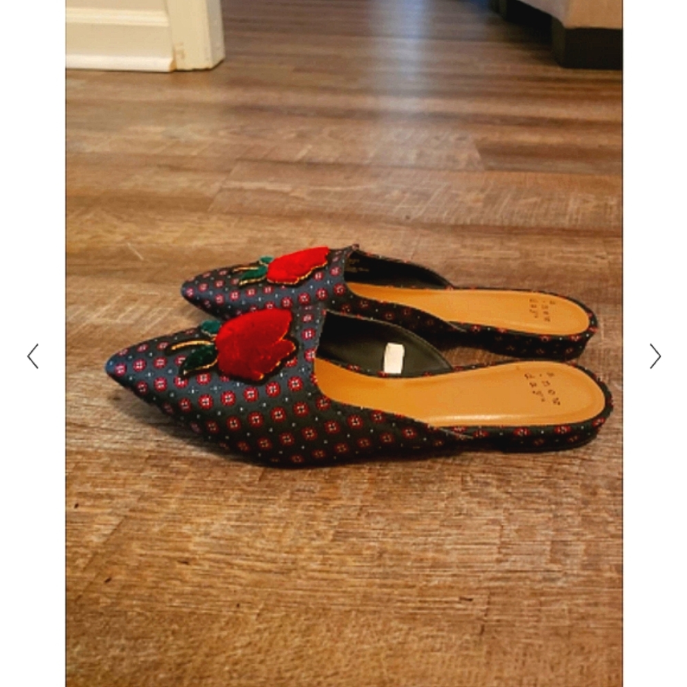 NWT Embroidered  mules  9.5.